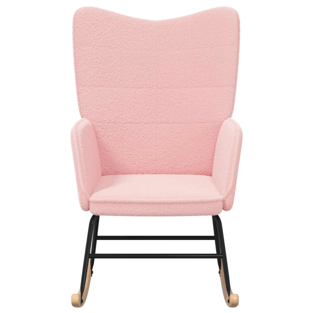 Poltrona | Sedia a dondolo Rosa Tessuto Sherpa