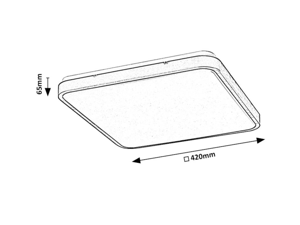 Plafoniera LED quadrata IP44 42cm 36W telecomando bianca