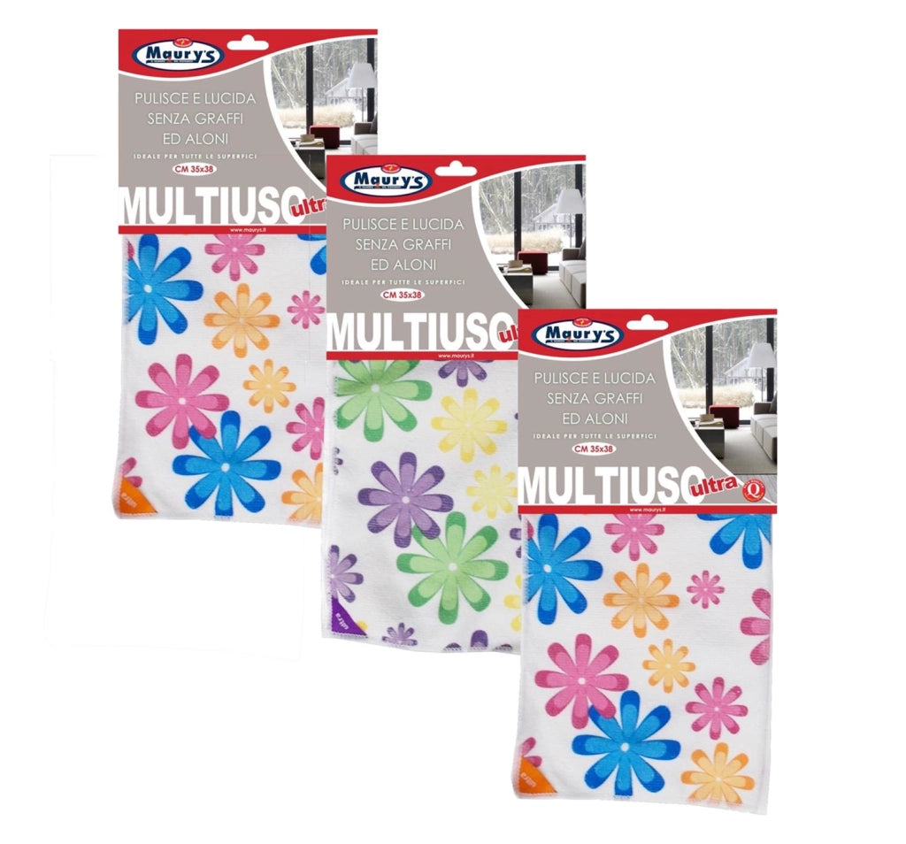 KIT SET 3 PZ MAURY'S PANNO MULTIUSO ULTRA 35X38CM