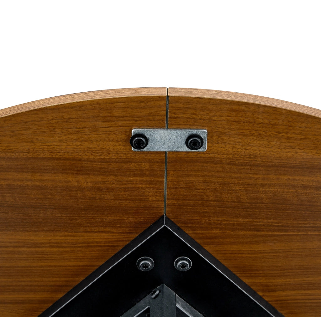 Tavolo da pranzo rotondo 107 cm in MDF effetto noce, nero, doppio ripiano, 2-4 persone