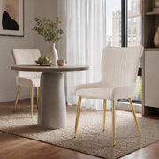 SEDIA da pranzo in velluto, Set da 2 pezzi, Beige e Oro