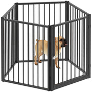 Recinto per Cani 5 Pannelli ¨C Xylo ¨C Pieghevole Portatile Nero