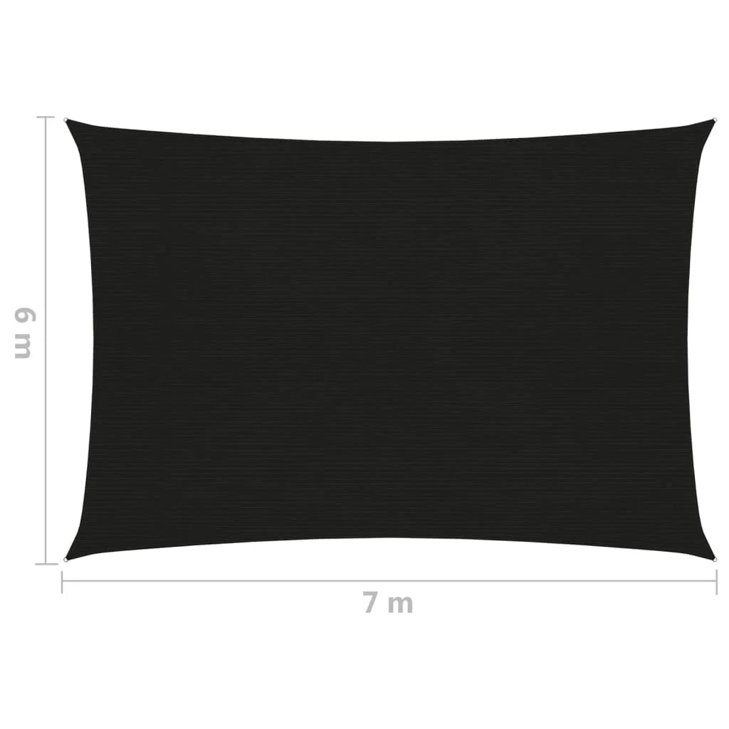 Vela ombreggiante 160 g/m² nera 6 x 7 m HDPE 02_0009226