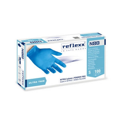 100 PZ GUANTI IN NITRILE ULTRA SOTTILI N80B- Taglia L- REFLE- pezzi 1
