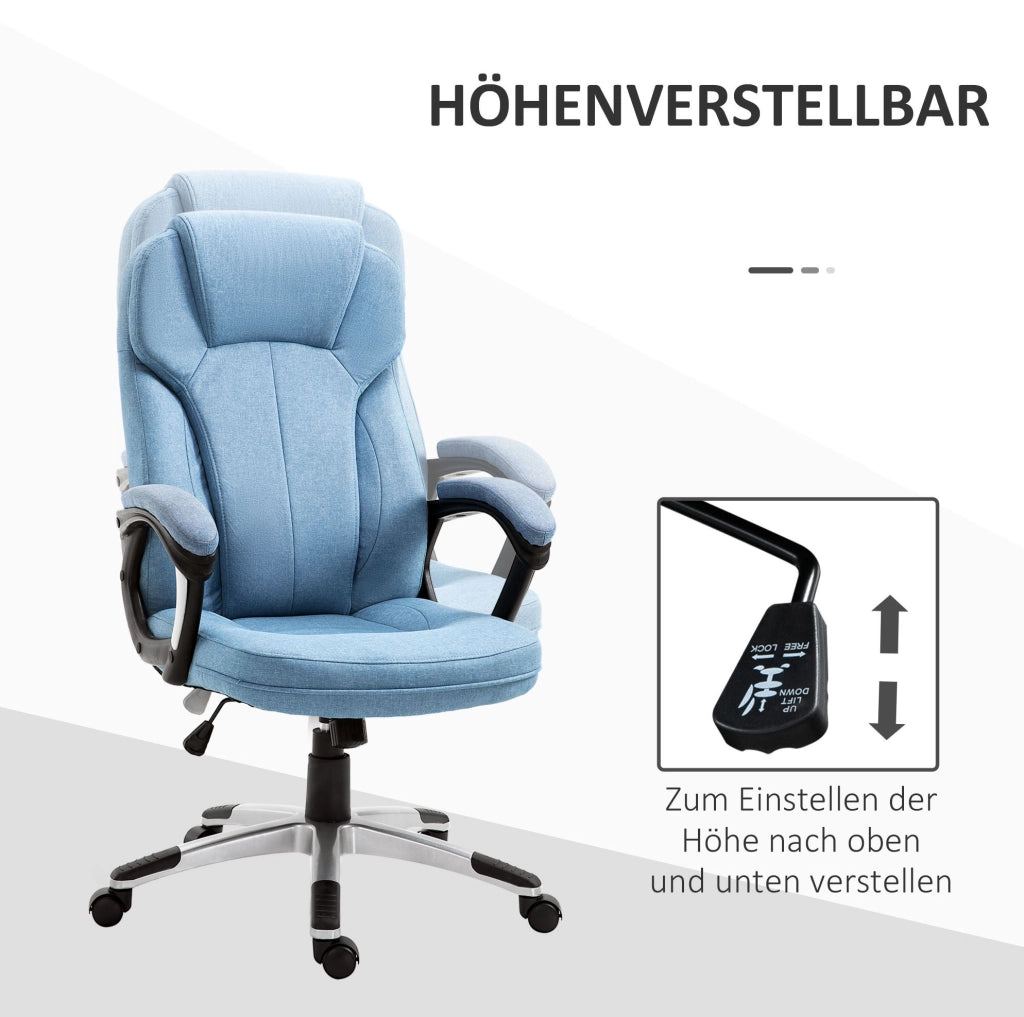 Sedia da ufficio ergonomica azzurra regolabile