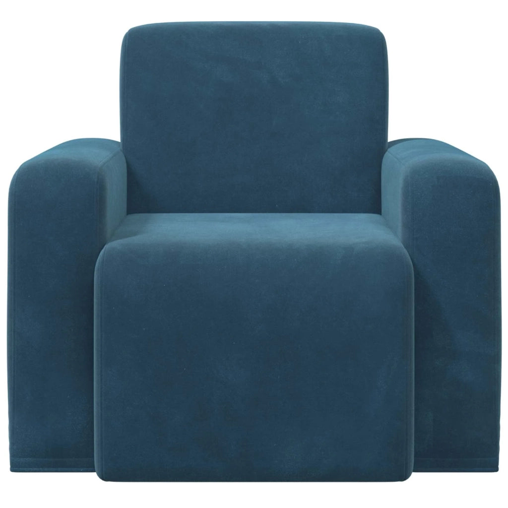 Poltrona-Divano Sedia Blu Velluto 246497