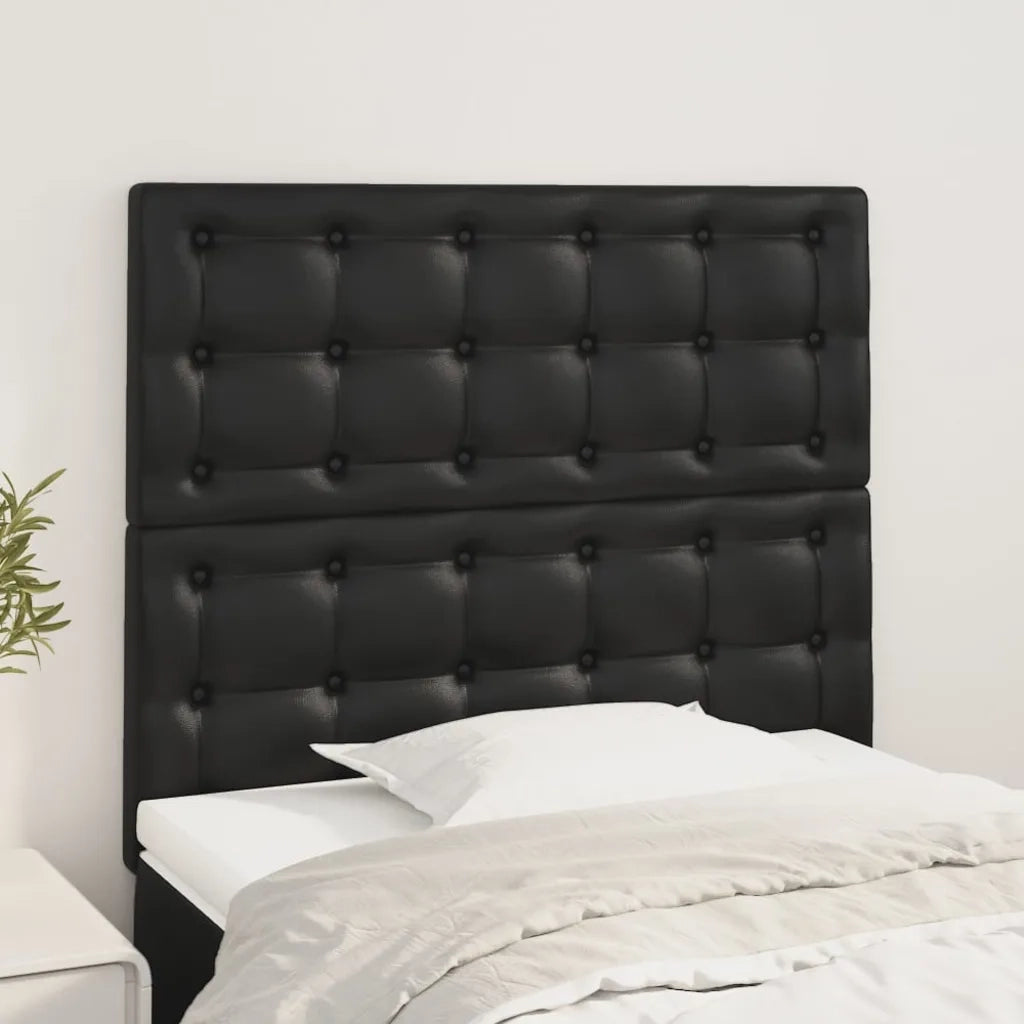 Testiera | Testata Nera 90x5x118/128 cm in Similpelle