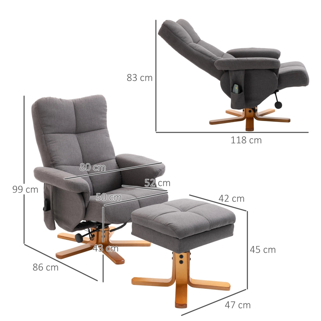 Poltrona massaggiante reclinabile ¨C Minimal ¨C Grigio scuro