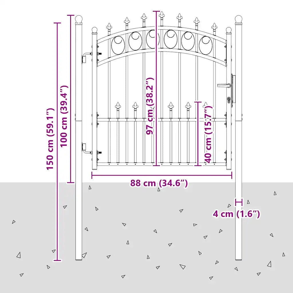 Cancello della recinzione con punte EMMEN 100 x 100 cm 42009002