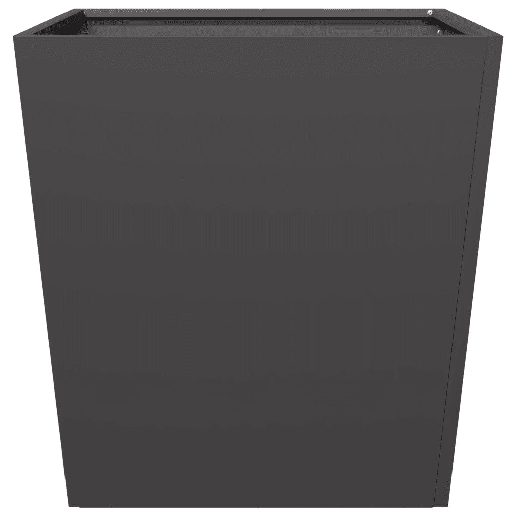 2 pz Fioriere | Cassetta per fiori | Vaso da Giardino Nere 50x50x50 cm in Acciaio