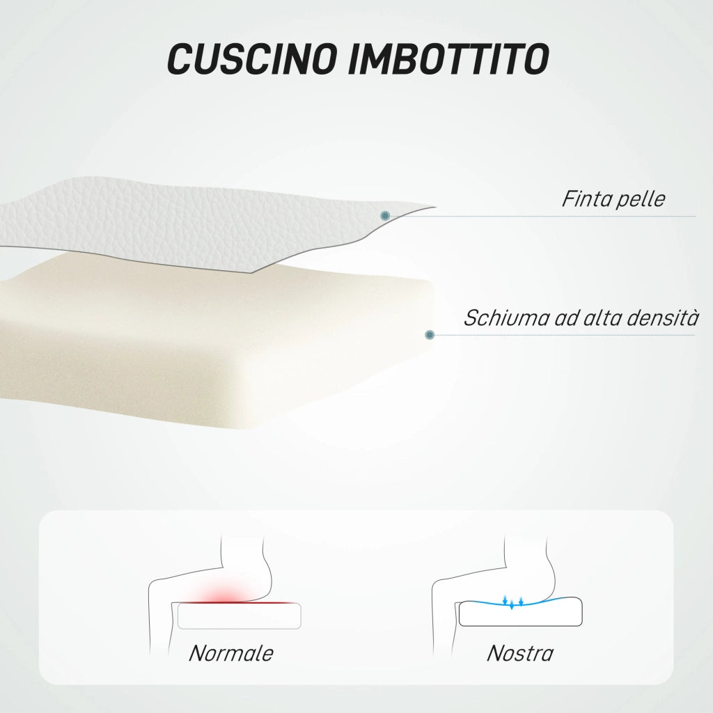 Sedia da Ufficio Regolabile ¨C Zephmum ¨C Pelle PU Bianco 44x50x78-88 cm