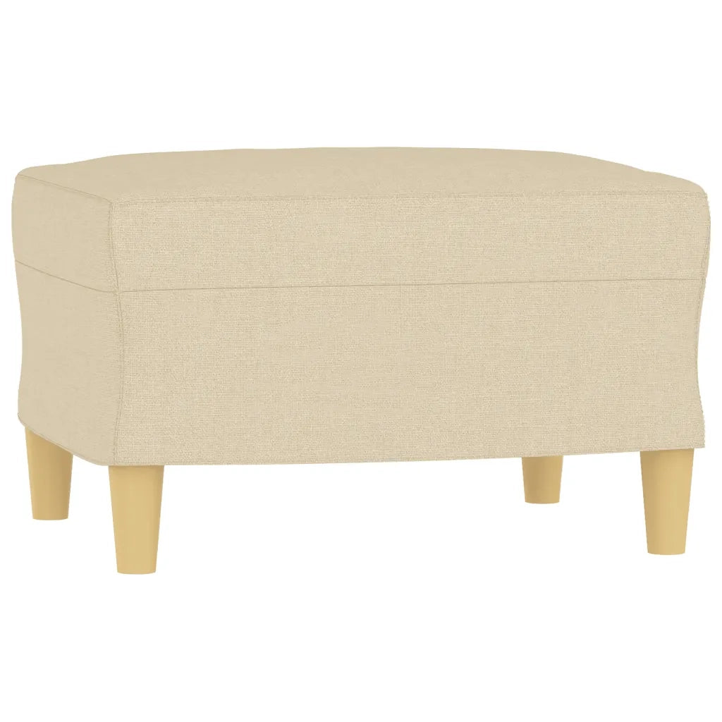 Poltrona con Poggiapiedi Crema 60 cm in Tessuto