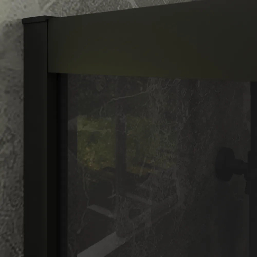 Box doccia 70x135 cm scorrevole profili nero opaco vetro temperato 6mm fumè anticalcare h198 | Tahiti