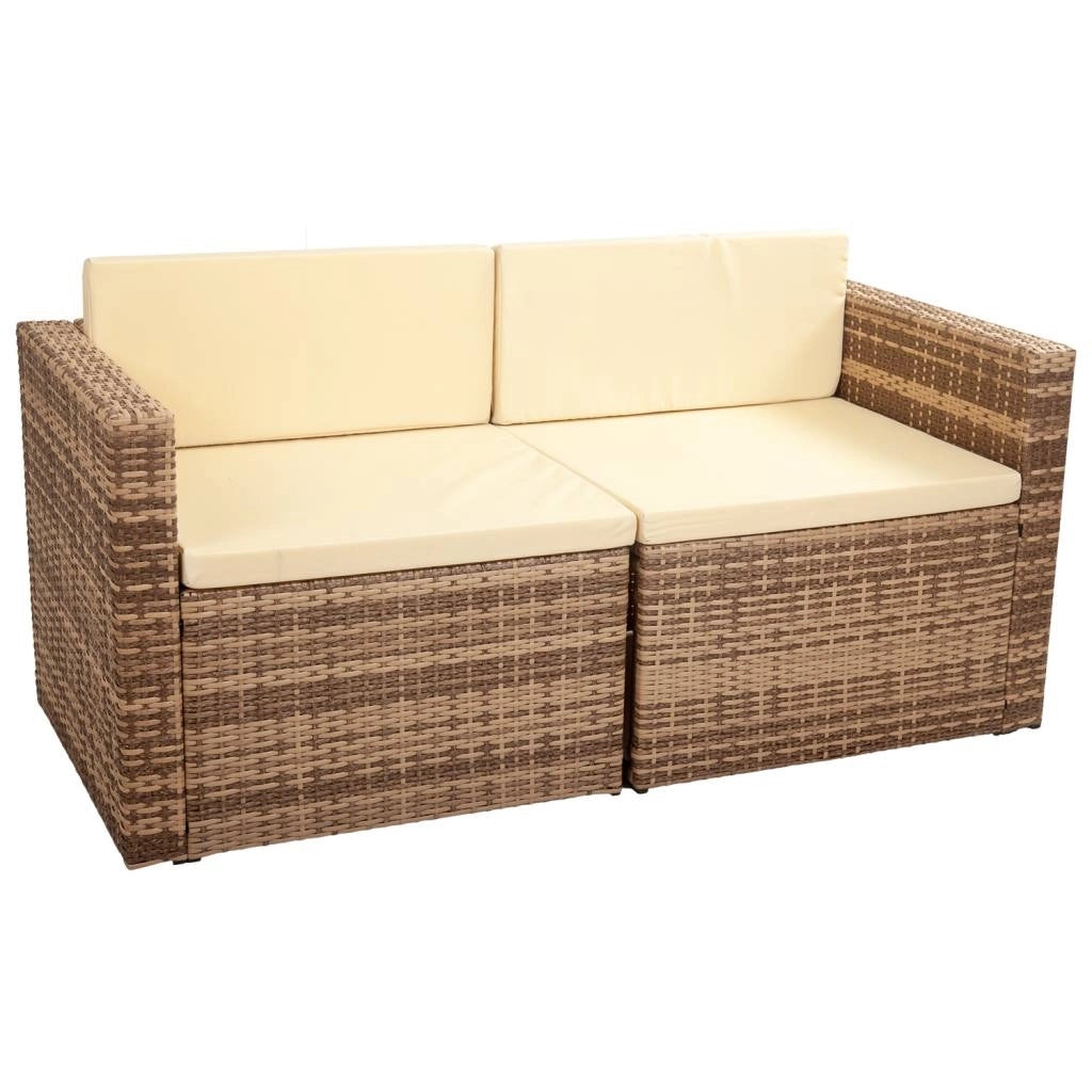 Set tavolo marrone, divano e 2 poltrone