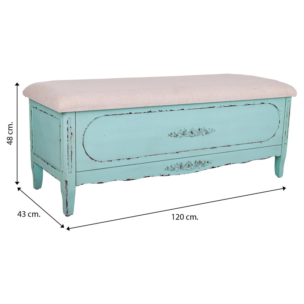 Panchina in legno blu 120x43x48