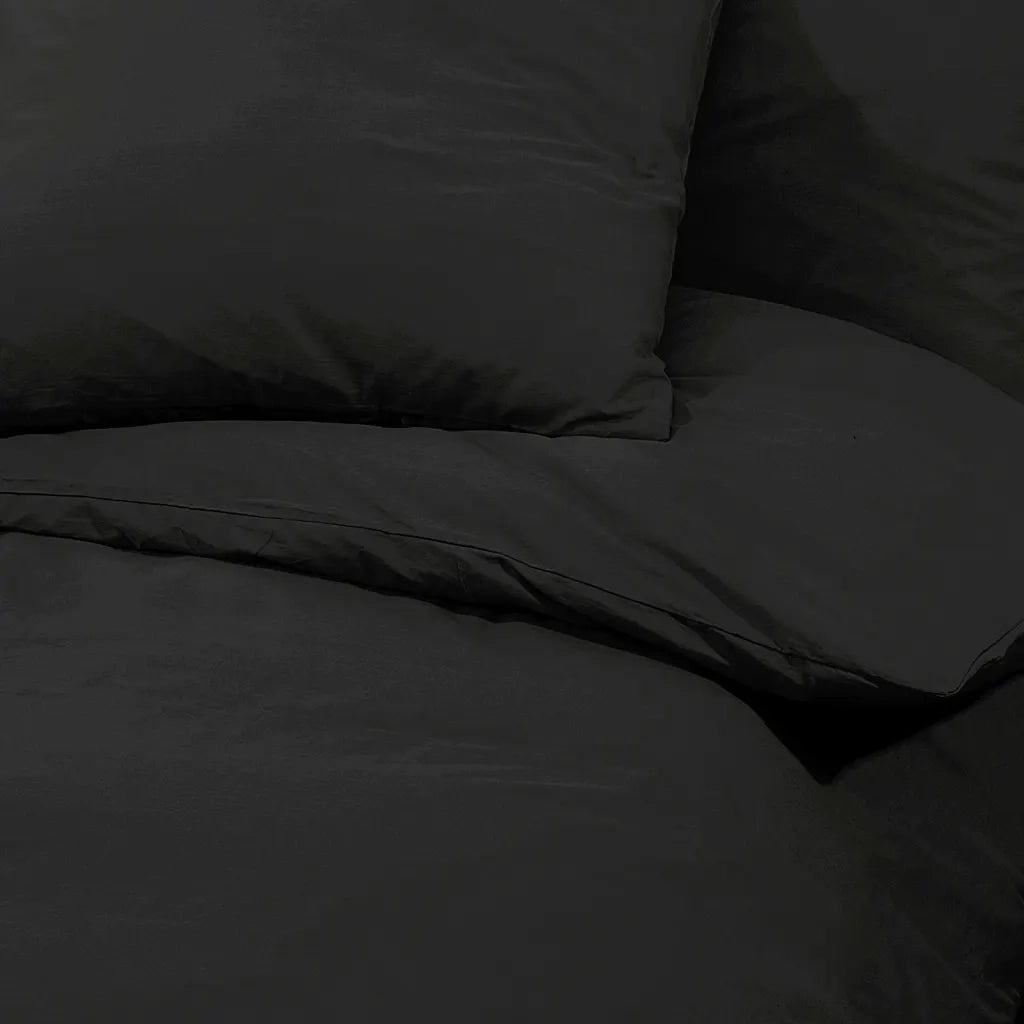 Set Copripiumino Nero 155x220 cm in Cotone 136119