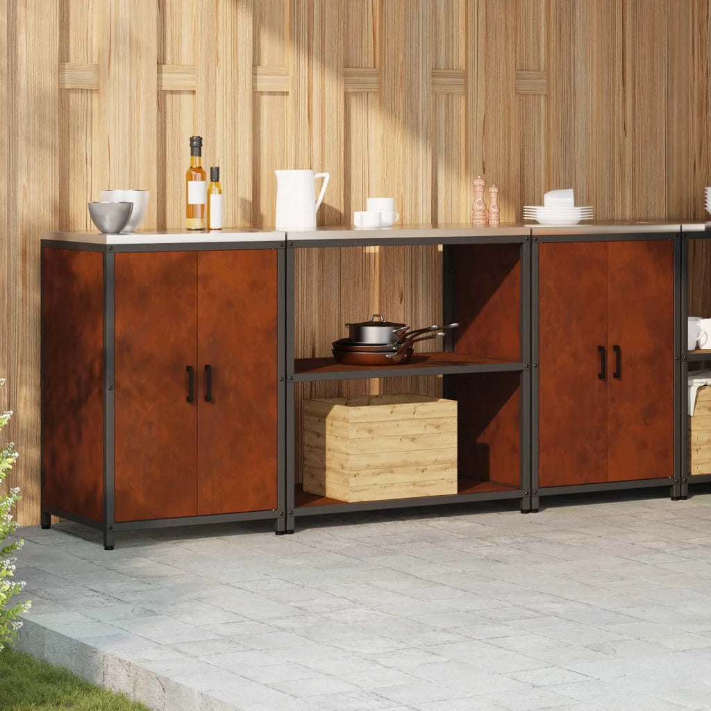 Set di Stoccaggio per Cucina con lo scaffale 3 pcs Ruggine