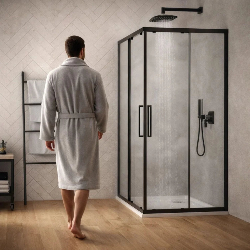 Cabina doccia angolare corner black cristallo 6 mm 80x100x195 cm