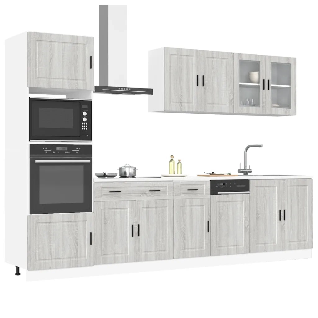 Set Mobili da Cucina 7 pz Kalmar Grigio Sonoma in Truciolato 3314757