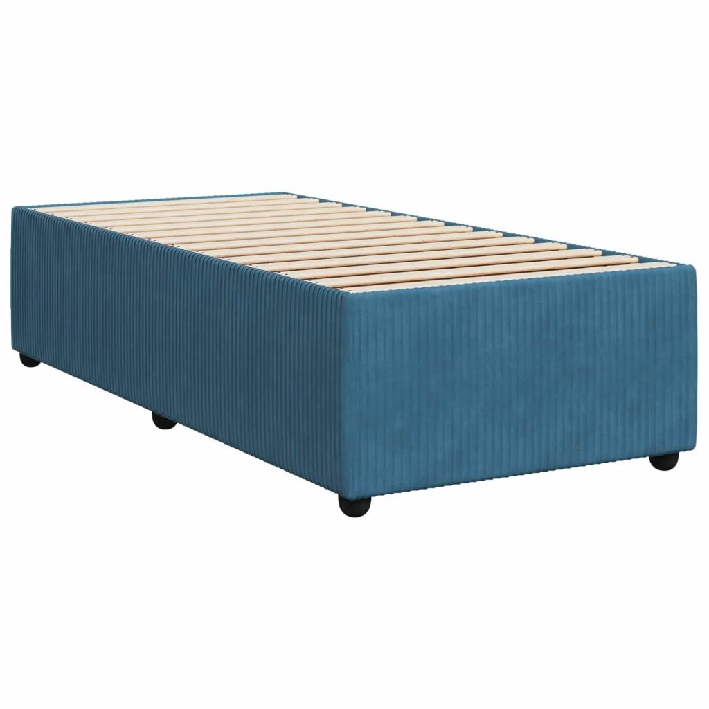 Letto box spring con materasso Blu 90 x 200 cm Velluto 3453063