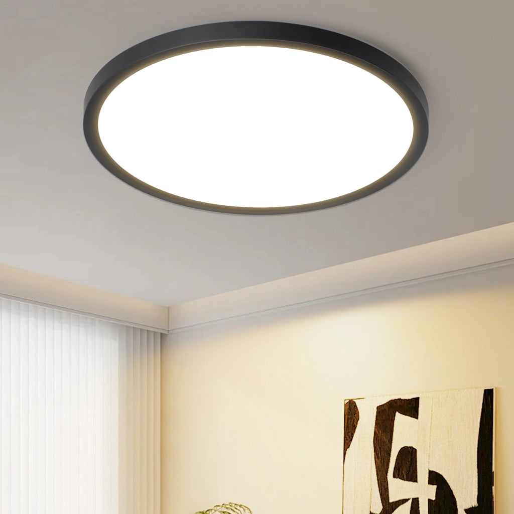 ZMH Lampada da soffitto plafoniera LED minimalista nera 15W design per cucina