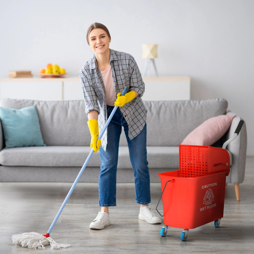 Secchio 20L con Strizzatore e Manico ¨C Zephmum ¨C Rosso