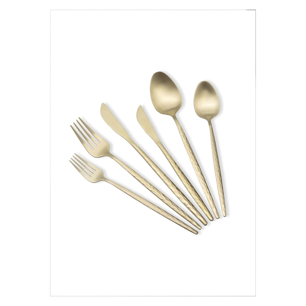 Nimizala, set Posate set da 36, oro Opaco
