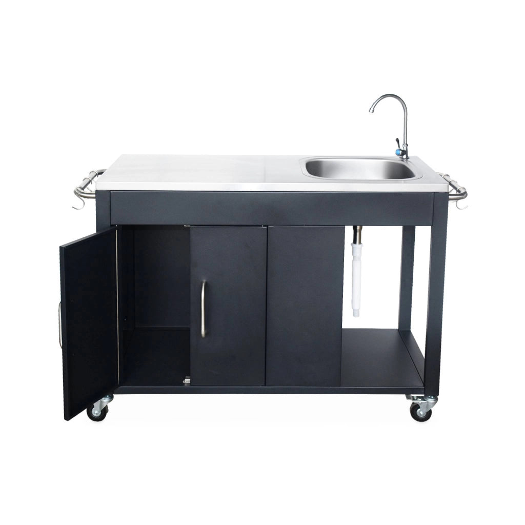 Cucina da esterno in acciaio, nero