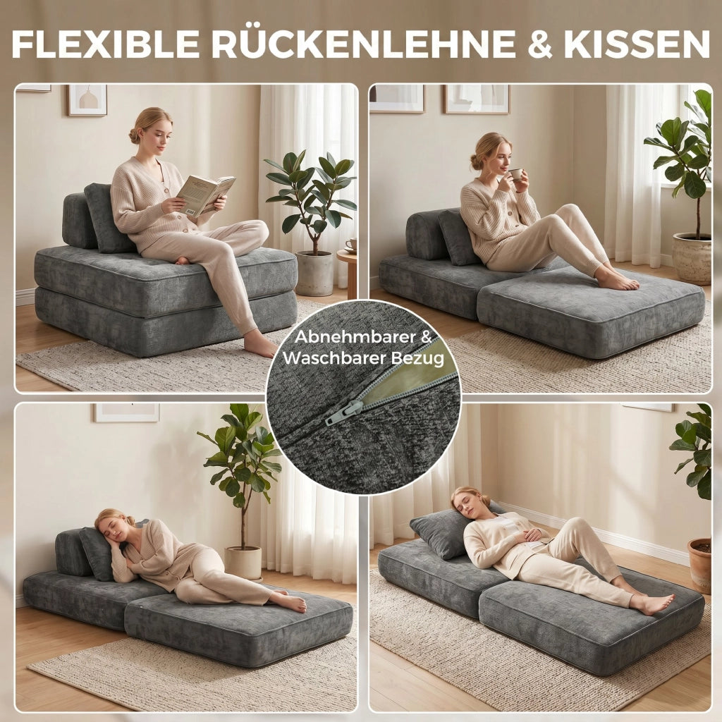 Poltrona reclinabile con poggiapiedi ¨C Minimal ¨C Grigio