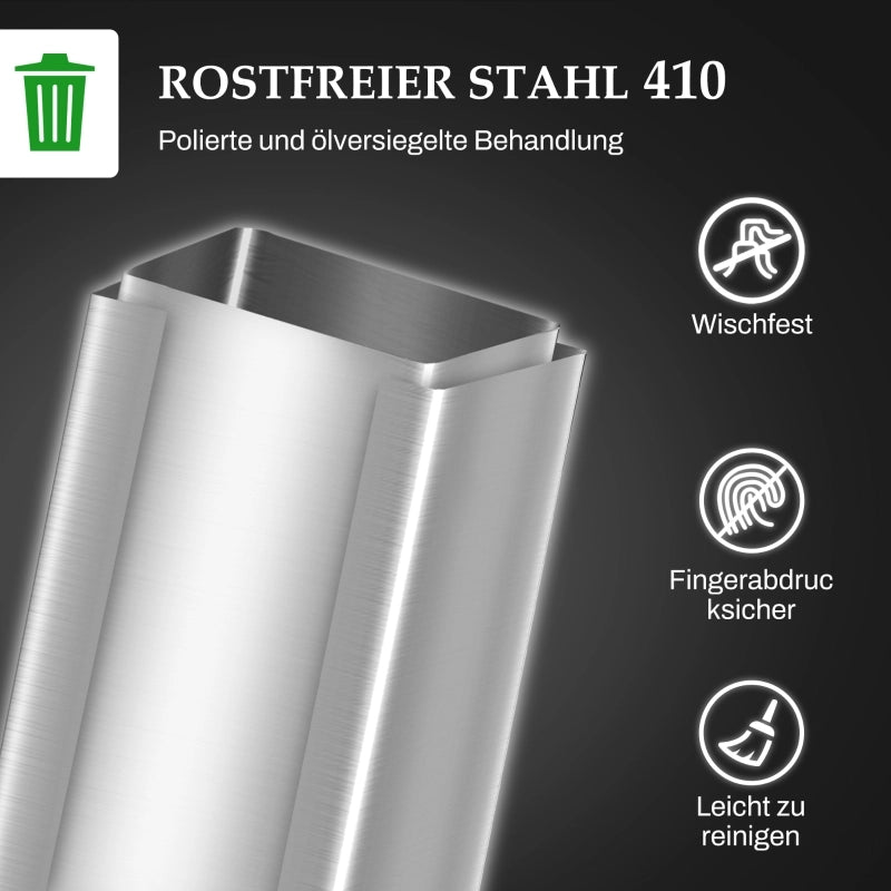 Pattumiera a pedale 20 l in acciaio inox argento con coperchio; secchio interno estraibile e chiusura silenziosa