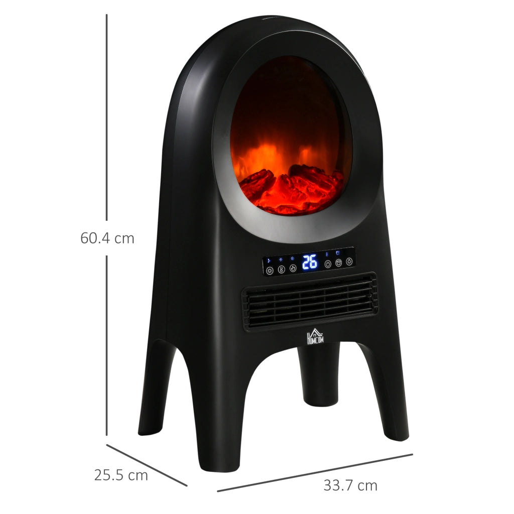 Termoventilatore Elettrico con 3 Modalità di Riscaldamento e Temperatura Regolabile, Stufetta per Casa e Garage, 33.7x25.5x60.4 cm, Nero