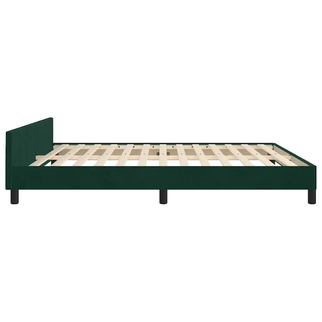 Giroletto con Testiera Verde Scuro 180x200 cm in Velluto 3125955