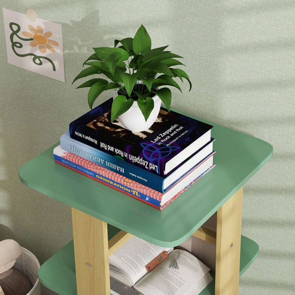 Libreria per Bambini con Ruote ¨C Minimal ¨C Verde 3 Ripiani