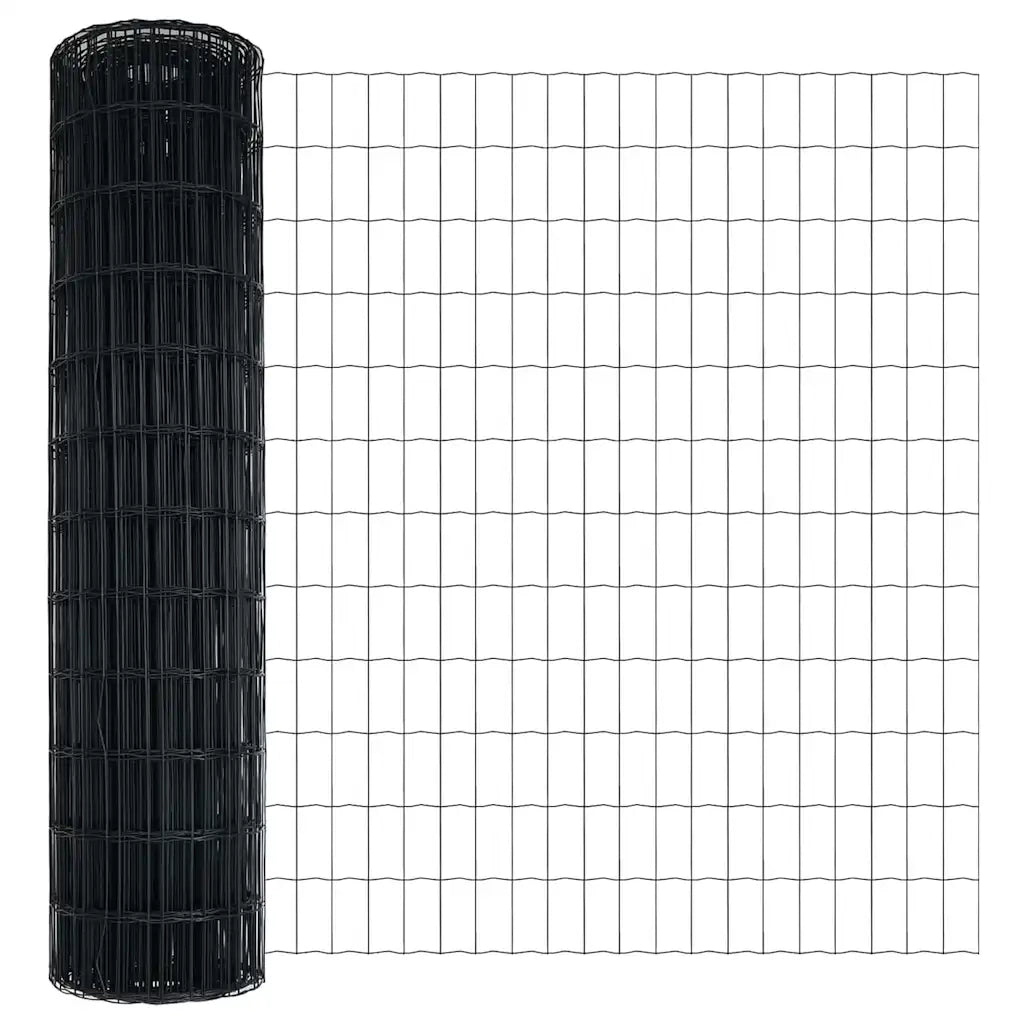 Recinzione con Posto Grigio 1,2 x 10 m Acciaio e PVC