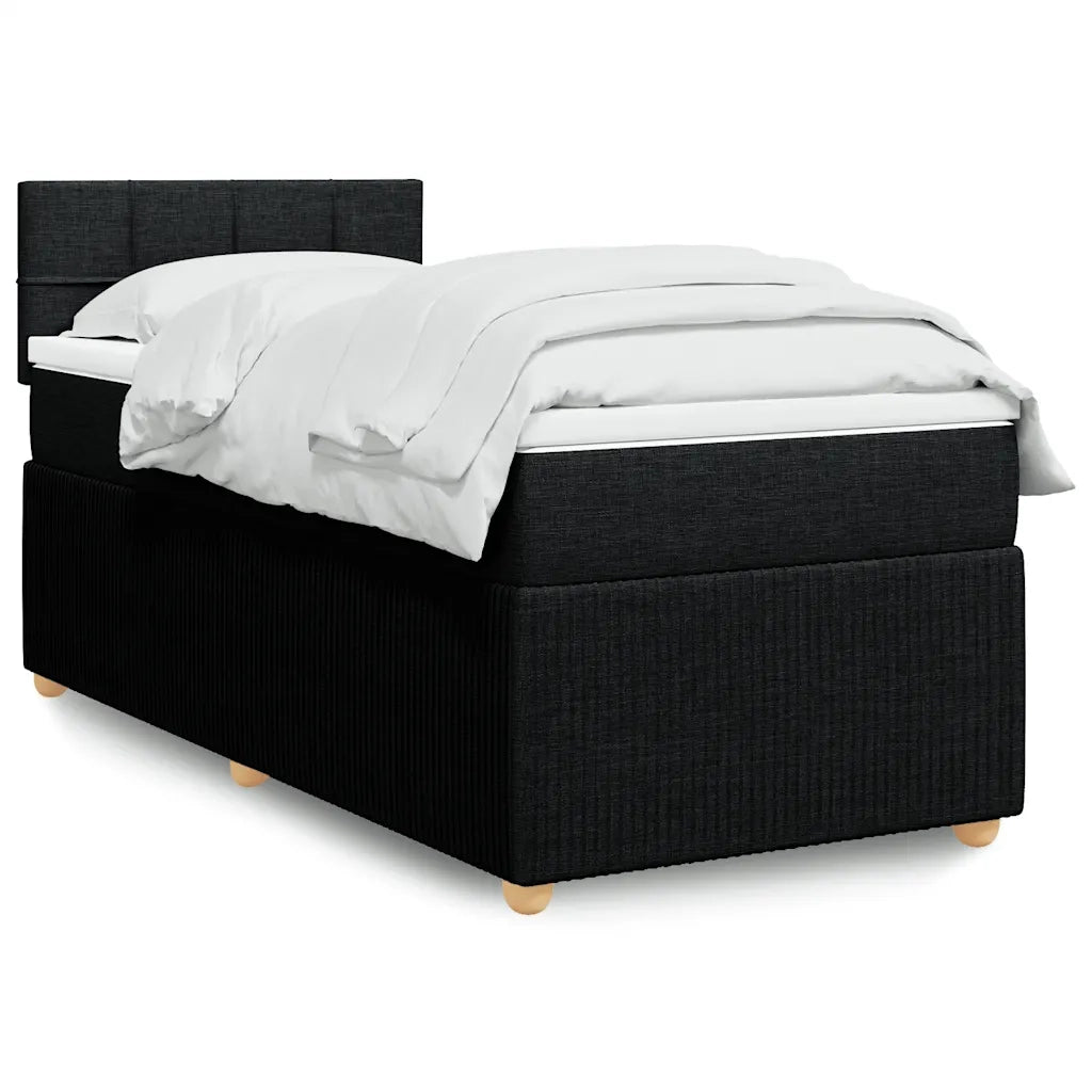 Giroletto a Molle con Materasso-Struttura Letto Nero 80x200 cm inTessuto 761282