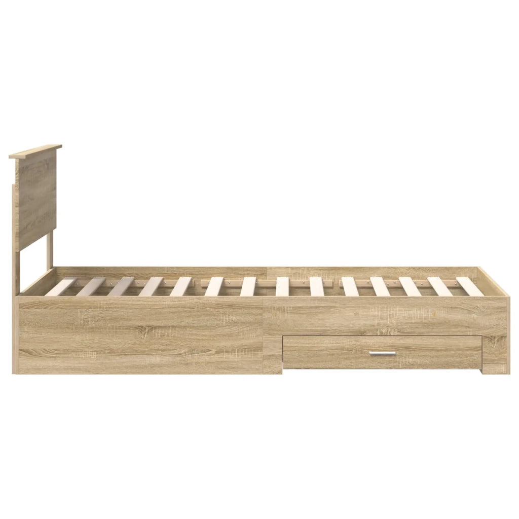 Struttura del letto Rovere Sonoma 90 x 200 cm Legno multistrato 3410942