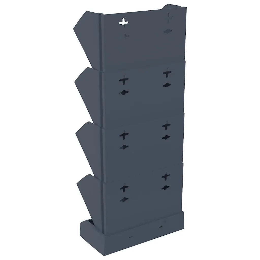 Set di 4 fioriere verticali moderne per esterni 19,5 x 11 x 47,5 cm in PP antracite 02_0046142