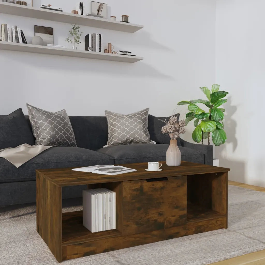 Tavolino da salotto | Tavolino da caff¨¨ | Tavolino da Soggiorno Rovere Fumo 102x50x36 cm Legno Multistrato