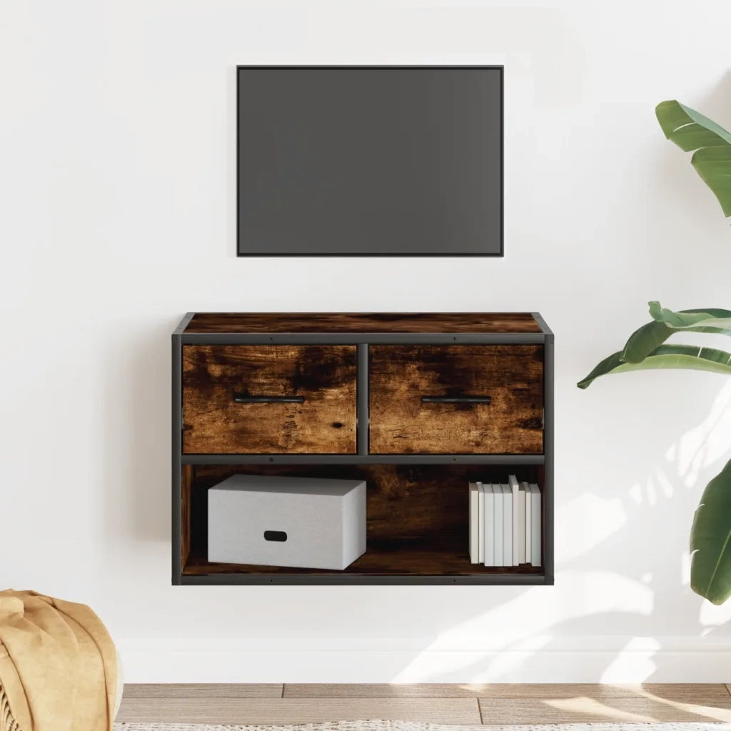 Mobile TV | Armadietto TV | Mobile Porta TV Rovere Fumo 60x31x39,5 cm in Legno e Metallo