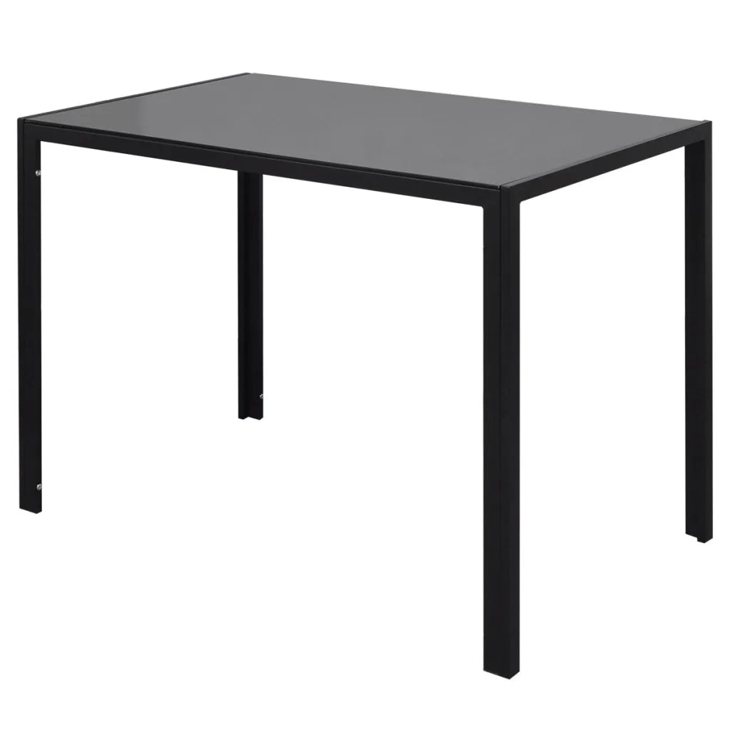 Set Tavolo da Pranzo 5 pz in Pelle Artificiale Nero e Bianco 275413