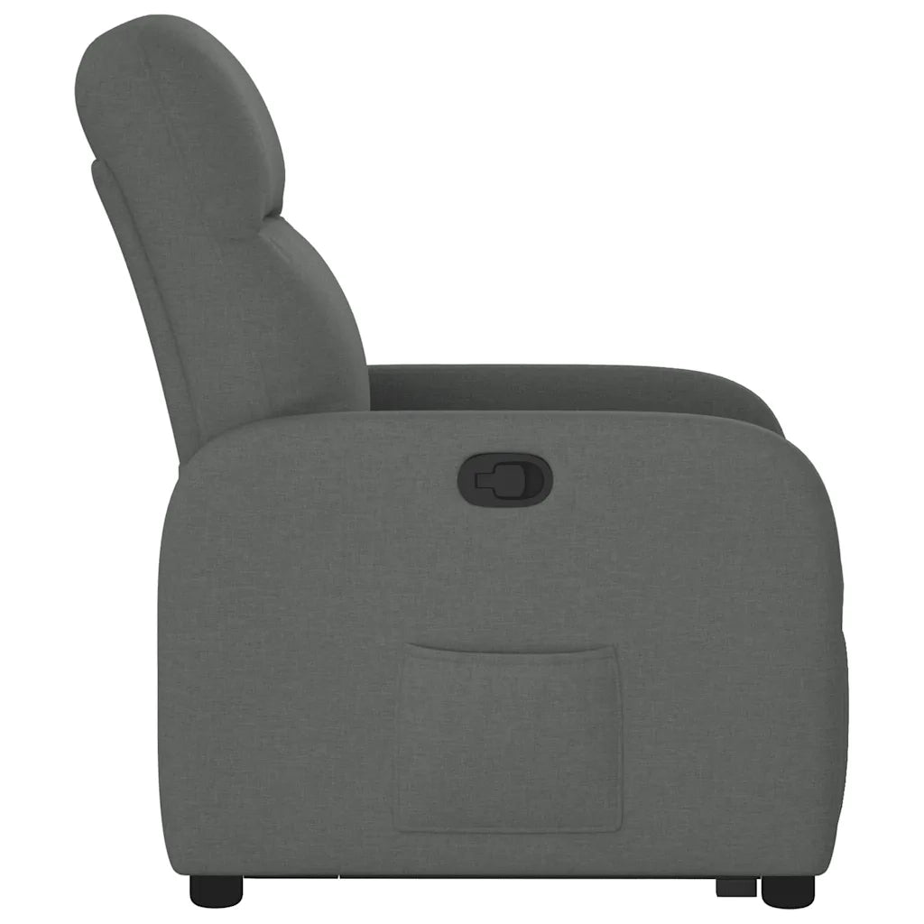 Poltrona | Sedia Relax Alzapersona Reclinabile Grigio Scuro in Tessuto