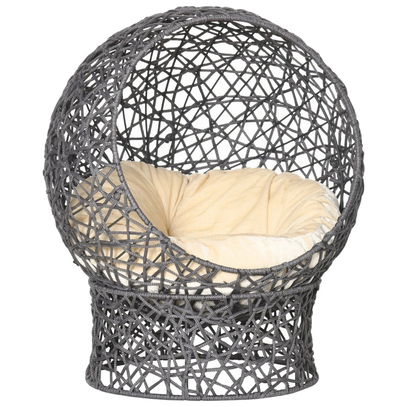 Cestino per gatti, cuccia per gatti con cuscino incluso, 2 pezzi, 50 cm x 50 cm x 60 cm, antracite