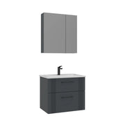 Set mobile lavabo con specchio (2 pezzi) "Bari 65 v2" - 65 x 45 x 55 cm - Antracite opaco