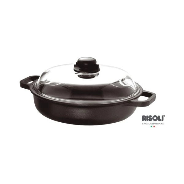 Tegame risoli 099in/28tp induction con coperchio nero - 099IN 28TP