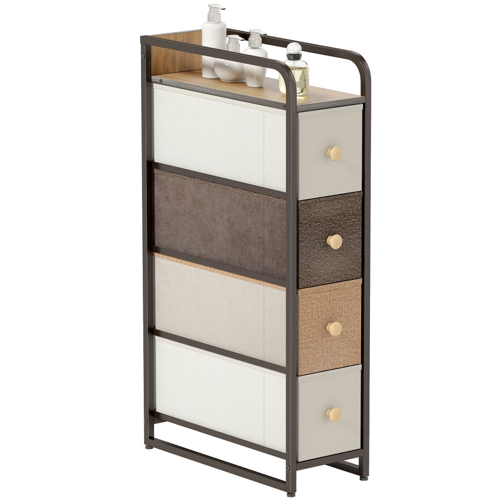 Cassettiera con 4 cassetti in tessuto e struttura in acciaio ¨C Minimal ¨C Multicolore