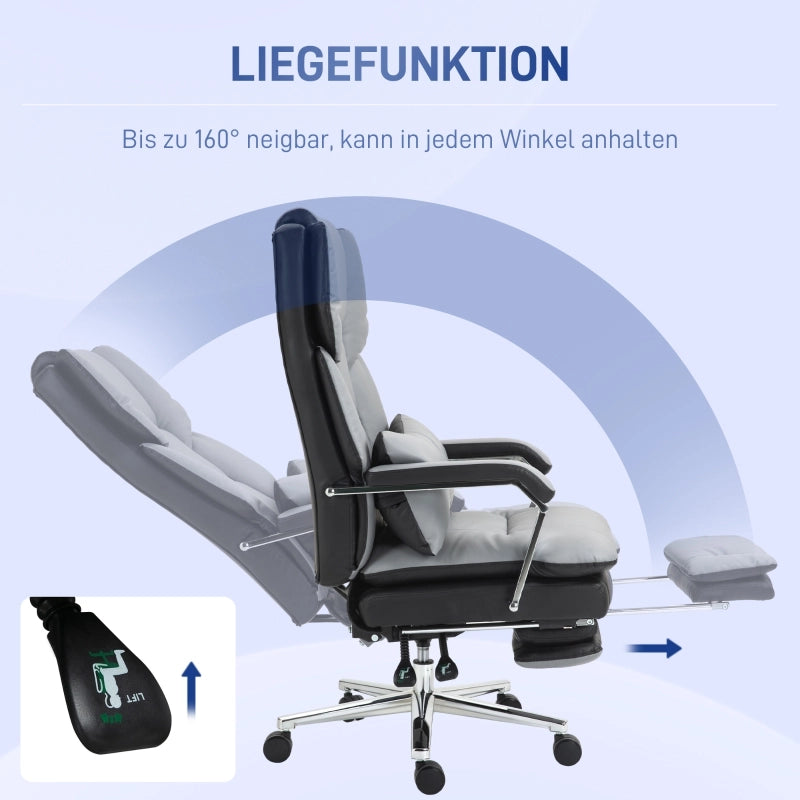 SEDIA UFFICIO ergonomica regolabile 63x71x123-129 cm Grigio
