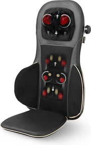 Sedia di Massaggio Shiatsu - Cuscino di Massaggio Collo e Schiena con Elemento di Calore Infrarosso - Sedia di Massaggio Inclinabile con Comando a Distanza 3 Intensità - Accupressione