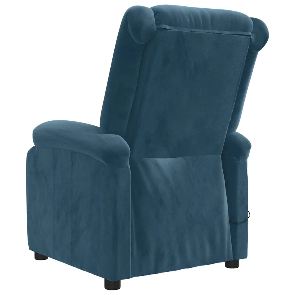 Poltrona Massaggiante Blu in Velluto 342420