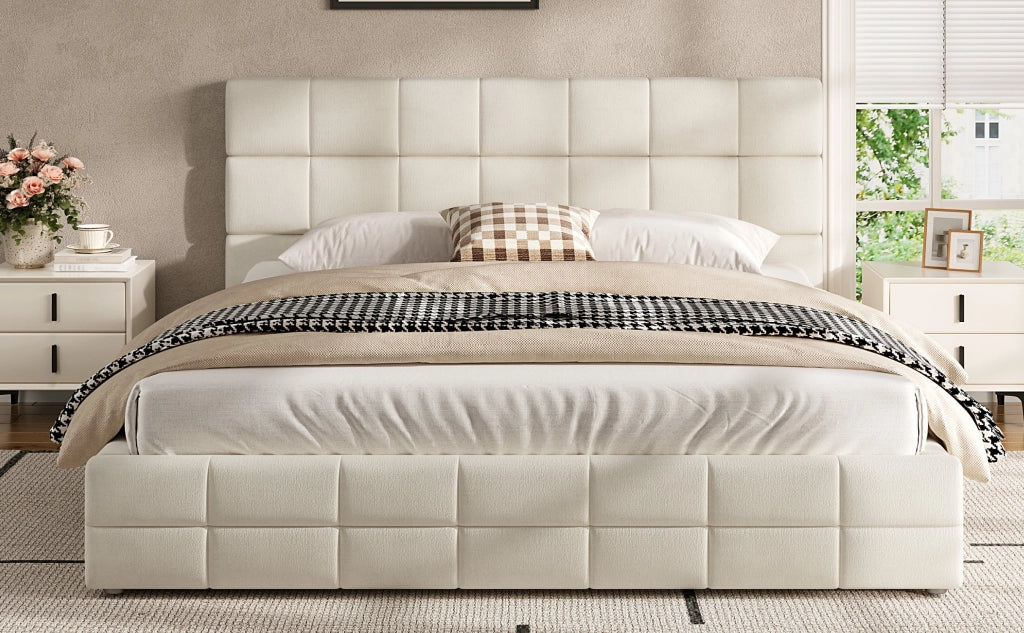Letto Imbottito 180x200 cm; Beige