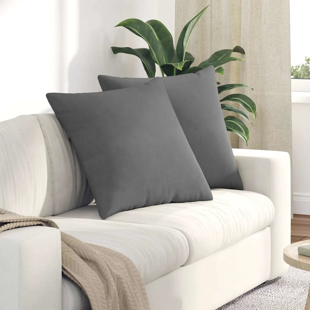 Cuscini da Divano 2 pcs Grigio scuro 60 x 60 cm Tessuto 42014028
